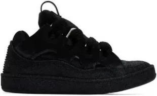 Black Glitter Curb Sneakers