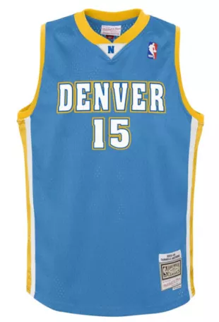 2003-04 Denver Nuggets #15 Anthony Light Blue Jersey