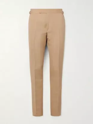 O'Connor Tapered Cotton and Silk-Blend Trousers