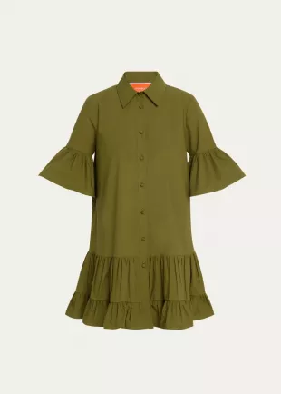 Choux Ruffled Tiered Cotton-poplin Mini Dress