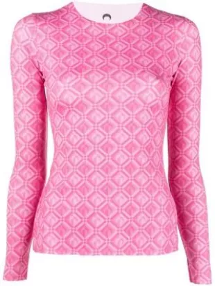 Diamond Print Long Sleeve Top
