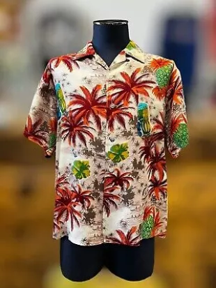 Vibrant Rayon Aloha Hawaiian South Pacific Leisure Shirt