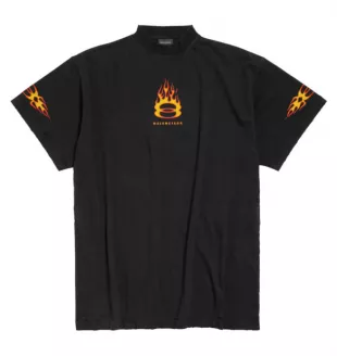 Black & Orange Flames Unity Sports Icon T Shirt