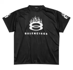 Black Mesh Burning Flame Unity T Shirt