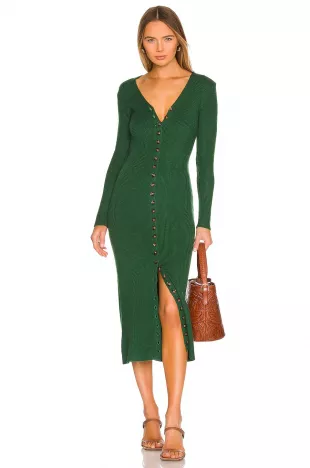 Kavala Sweater Dress in Dark Green