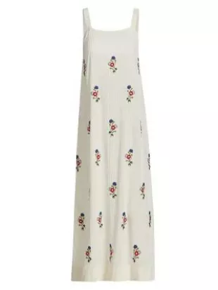 Beaded Wildflower Midi-Dress