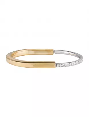 Tiffany & Co. - 18K Diamond Half Pavé Bangle