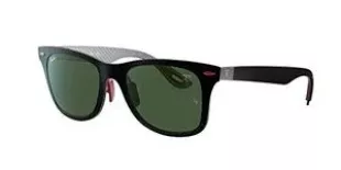 RB8395M Scuderia Ferrari Collection Square Sunglasses, Matte Carbon On Allutex/Dark Green, 52 mm