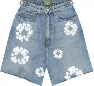 Denim Tears Mono Cotton Wreath Shorts White Men's - SS24 - US