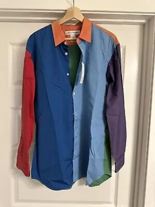 Patchwork Multicolor Button Up Poplin