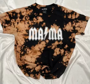 Mama Tie-Dye Graphic T-Shirt For Women - Letter Printed Short Sleeve Casual Top (Tie-dye Blue, X-Large)