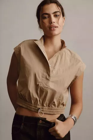 Pop Over Drawstring Top