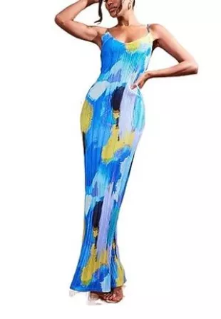 Passec - Amazon Plisse Strapless Maxi Dress