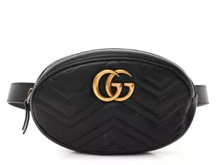 Calfskin Matelasse GG Marmont Belt Bag 75 30 Black