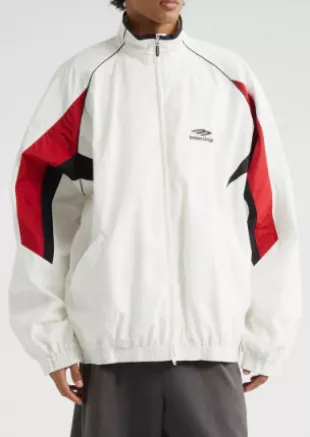 Balenciaga - White, Red & Black 3B Sports Icon Track Jacket