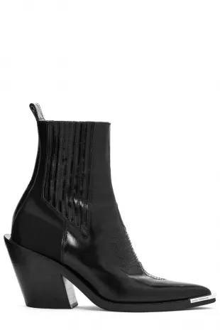 Pointed-Toe Chelsea Heeled Boots