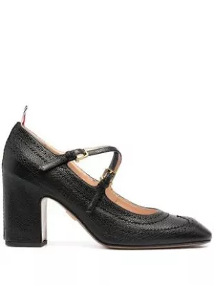 Cross Strap Detail Brogued Mary Jane Pumps