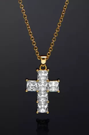 Classic Cross Pendant Necklace in Gold