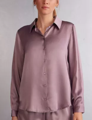 Long-Sleeved Silk Top