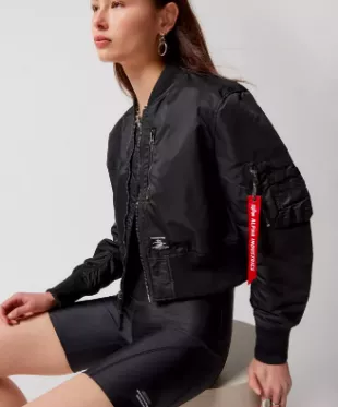L-2B Cropped Bomber Jacket