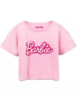 Cropped T-Shirt for Women | Ladies Fashion Doll Retro Logo Pink Crop Top Fashionista Clothing Merchandise Medium
