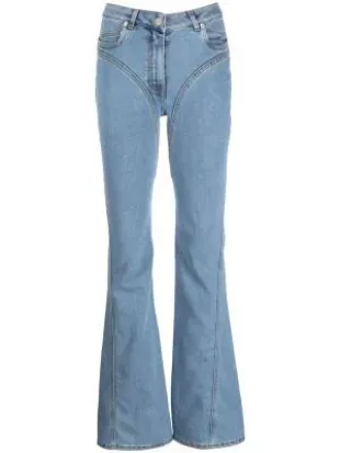Seam-Detail Flared Jeans