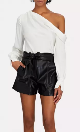 Alice Satin One-Shoulder Blouse