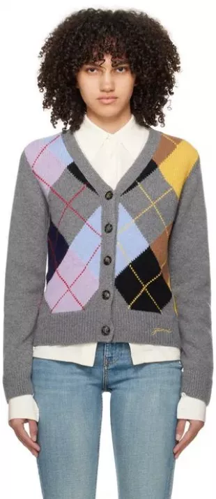 Gray Harlequin Cardigan