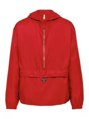 Prada - Red Nylon Hooded Anorak Jacket