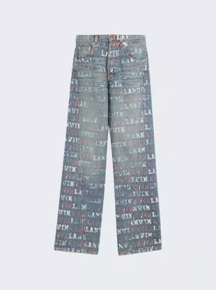 x Future Blue Denim Allover Logo Jeans