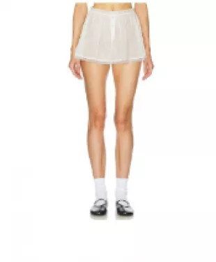 Voile Cheeky Shorts in Ivory