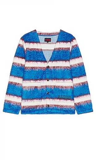 striped cardigan in blue