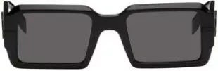Black Rectangular Fendigraphy Sunglasses