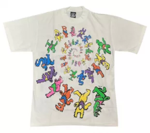 White Dancing Bears Spiral T Shirt