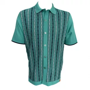 51021 Men's Full Button Knit Sport Shirt