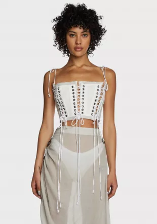 Replay Multi Lace-Up Corset Top