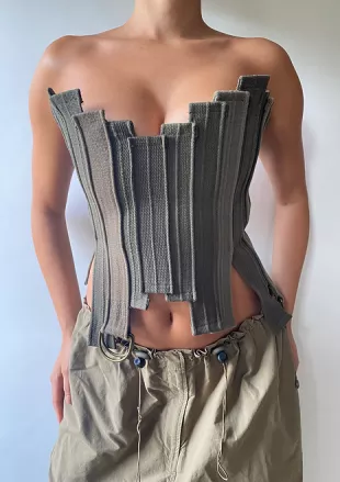 1/1 Upcycled Belt Strapless Corset