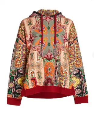 Wo Carpet-Print Jersey Hoodie