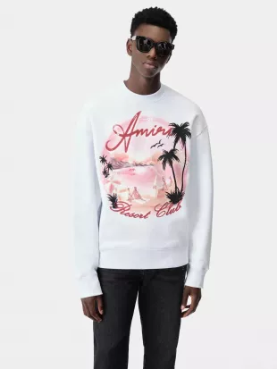 White & Pink Resort Club Sweatshirt