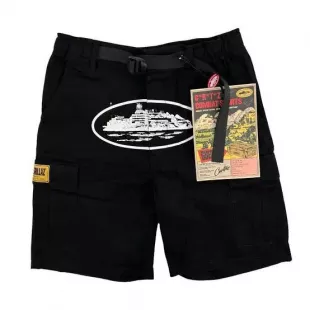 Black & Yellow-Patch Alcatraz Cargo Shorts
