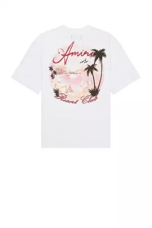 【AMIRI】リゾートクラブTシャツ Amiri - White & Red Resort Club T Shirt