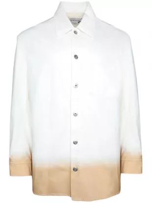 White & Beige Gradient Overshirt