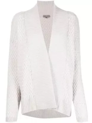 Textured-Knit Open-Front Cardigan