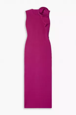 Draped stretch-knit maxi dress