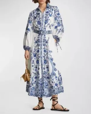 Polo Ralph Lauren - Paisley-Print Mulberry Silk Dress Polo Ralph Lauren - Paisley-Print Mulberry Silk Dress