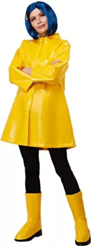 Women's Coraline Rain Coat Costume, As Shown, Large