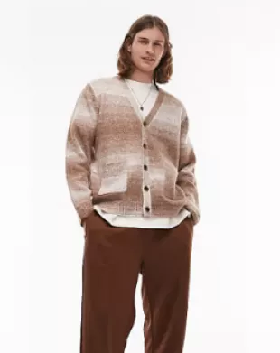 Ombre Cardigan in Brown