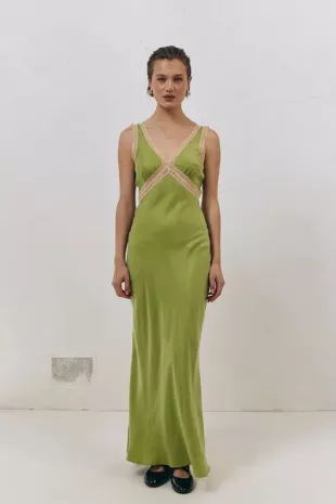 Vrg Grl Meet Me on the Dance Floor Bias Cut Maxi Dress in Lime worn by Jessica  Simpson in Los Angeles on September 3, 2024 | Spotern