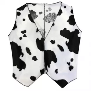 Black White COW PRINT Cowboy Cowgirl Waistcoat OR Skirt Woody Fancy Dress