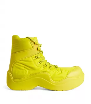 Acid Yellow Puddle Bomber Boots